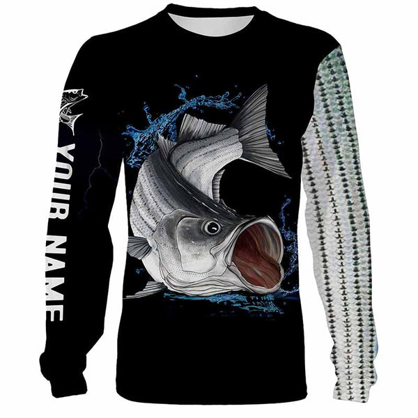 Maxcorners Customize All Over Printed 3D Striped Bass (Striper) Fishing Hoodie