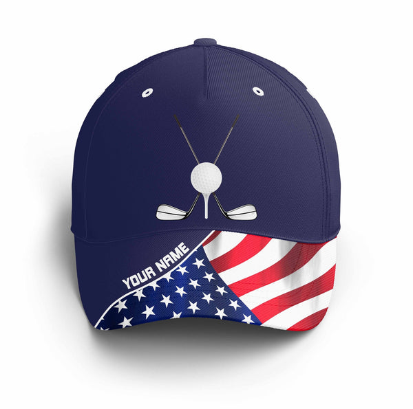 Maxcorners Golf club custom name American flag patriotic Custom golf hat for men, women Baseball golf cap