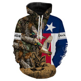 Maxcorners Duck Hunting Camo Texas Flag Custom hunting shirts - personalized apparel gift for hunting lovers LM2608