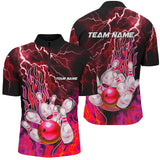 Maxcorners Bowling Ball And Pins Lightning ThunderCustomized Name, Team Name 3D Shirt