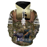 Maxcorners Moose Hunting 3D Camouflage Shirts Buck Animal, Personalized Hunting Shirts