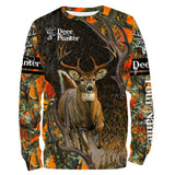 Maxcorners Custom Name Deer Hunter Black Orange Camo 3D All Over Printed Clothes