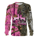 Maxcorners Love Deer Hunting Pink Customize Name 3D Shirts