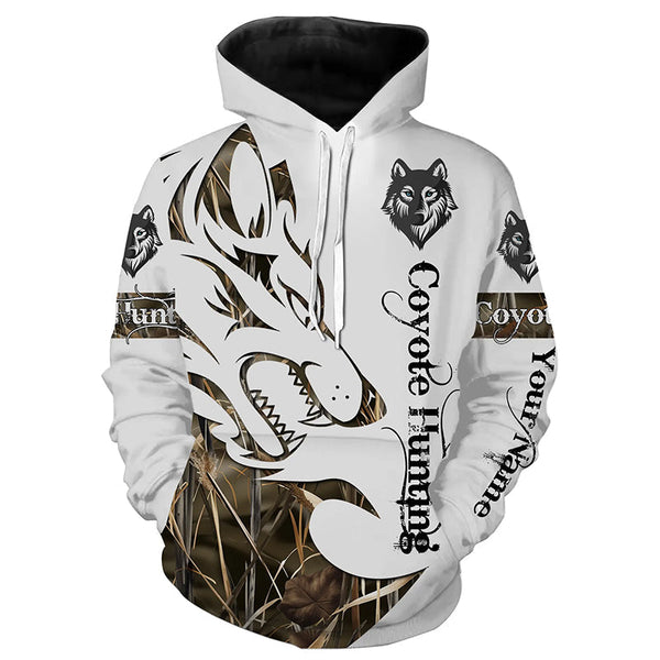 Maxcorners Coyote Hunting Predator Camouflage Custom Name Shirt 3D All Over Printed Clothes