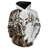 Maxcorners Deer Skull Grim Reaper Hunting Customize Name 3D Shirts