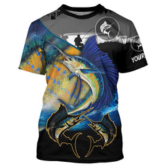 Maxcorners Sailfish fishing scales customize performance long sleeves Fishing shirts, Sailfish fishing jerseys LM2408