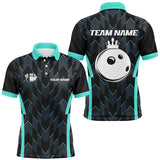 Maxcorners Bowling Ball And Pins Camo  Customized Name, Team Name 3D Polo Shirt