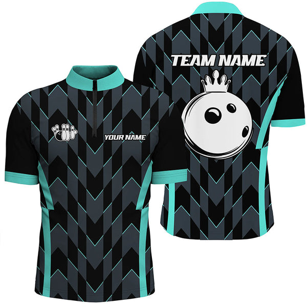 Maxcorners Bowling Ball And Pins Camo  Customized Name, Team Name 3D Polo Shirt