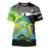 Maxcorners Mahi Mahi fishing scale Customize name long sleeves UV protection Fishing apparel LM1812