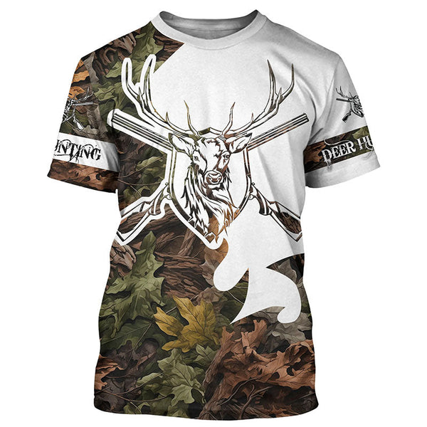Maxcorners Deer hunting skull reaper camouflage Customize 3D All Over Printed Shirts, Hunting gift For men, women LM2608