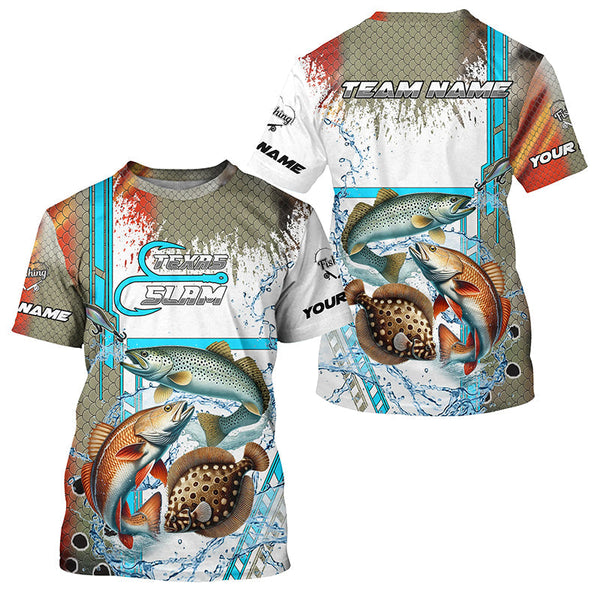 Maxcorners Redfish, Trout, Flounder fishing scales custom fishing team jerseys, Texas Slam fishing apparel MT2108
