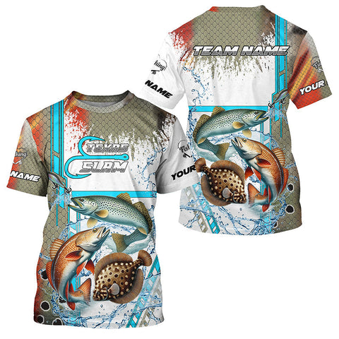 Maxcorners Redfish, Trout, Flounder fishing scales custom fishing team jerseys, Texas Slam fishing apparel MT2108