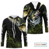 Maxcorners Personalized Largemouth bass Fishing jerseys, Bass scales lightning thunder Long Sleeve fishing shirt LM0201