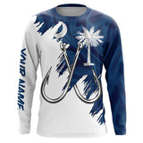Maxcorners South Carolina flag SC Fishing Fish Hook UV protection custom long sleeve Patriotic fishing apparel MT2108