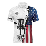 Maxcorner Customized Name Disc Golf American Flag 3D Polo Shirt