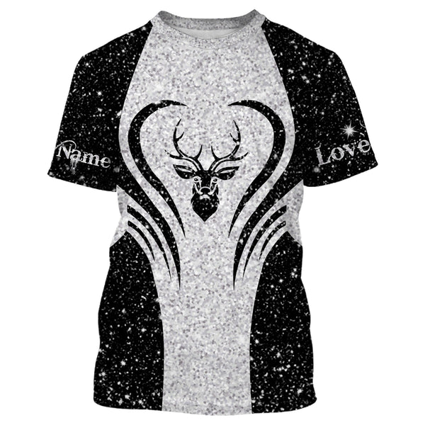 Maxcorners Deer tattoo shirt Custom Name 3D All Over Printed Shirt, leggings - hunting gift LM2608