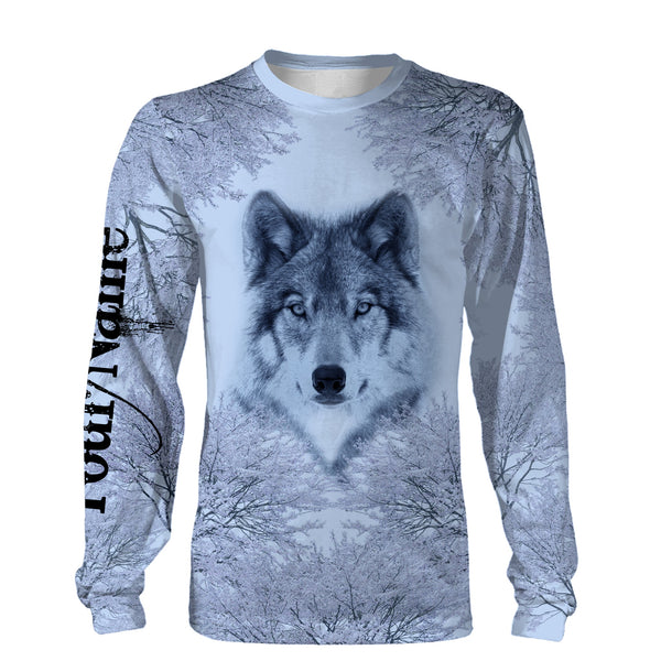 Maxcorners Winter Wolf Hunting Customize Name 3D Shirts