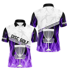 Maxcorners Purple Flame Disc Golf Hoodies, Polos, T-shirts custom disc golf jersey, personalized disc golf outfits