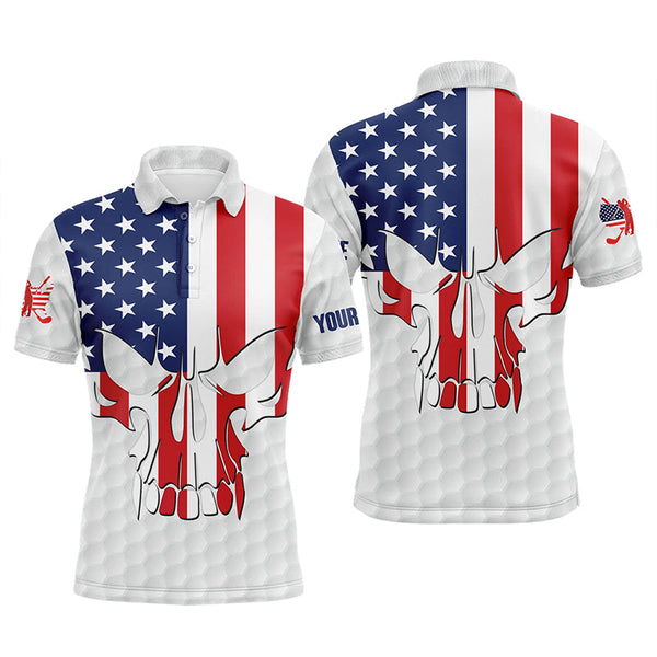 Maxcorner Customized Name American Flag Patriotic Golf 3D Polo Shirt