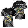 Maxcorners Personalized Black camo Walleye Fishing Jerseys, Walleye Long Sleeve Fishing Tournament Shirts MT2108