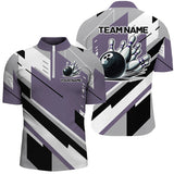 Maxcorners Purple Classic Bowling Jersey Customized Name, Team Name 3D Shirt