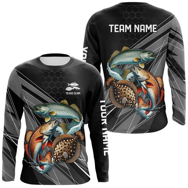Maxcorners Personalized Black camo Inshore Slam Redfish, Trout, Flounder Fishing Jersey Fishing Tournament Shir LM0611