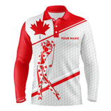 Maxcorners Personalized Canadian flag patriotic golf white Mens golf polo shirts custom mens golf wears