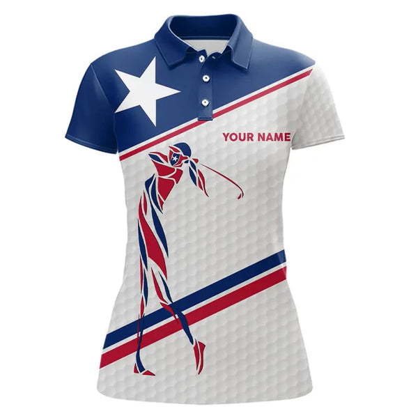 Maxcorners Personalized Texas flag patriotic golf white Mens golf polo shirts custom mens golf wears