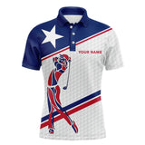 Maxcorners Personalized Texas flag patriotic golf white Mens golf polo shirts custom mens golf wears