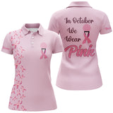 Max Corners Pink Ribbon Breast Cancer Awareness Golf Customized Name 3D Golf Polo Shirt For Women