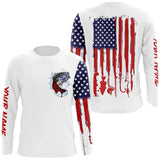 Maxcorners Customize Name American flag Largemouth Bass Fishing 3D Shirts