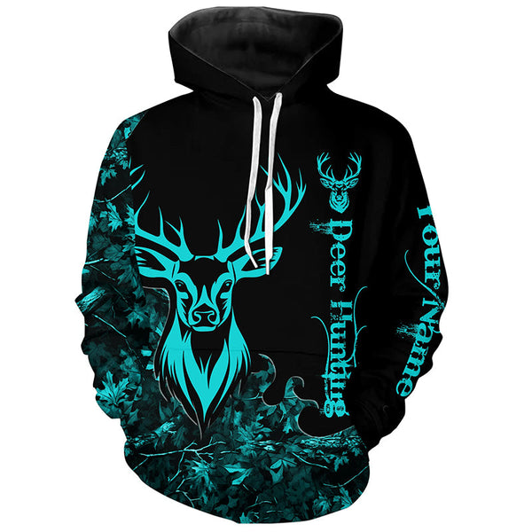 Maxcorners Deer Hunting serenity blue Camo Customize Name 3D All Over Printed Shirts Personalized Hunting gifts LM2608