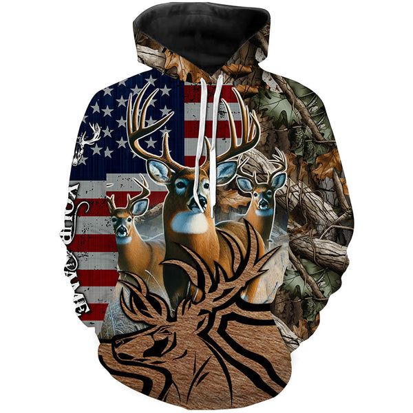 Maxcorners American Deer hunting camouflage shirt Customize Name 3D All Over Printed Shirts LM2608