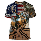 Maxcorners American Deer hunting camouflage shirt Customize Name 3D All Over Printed Shirts LM2608