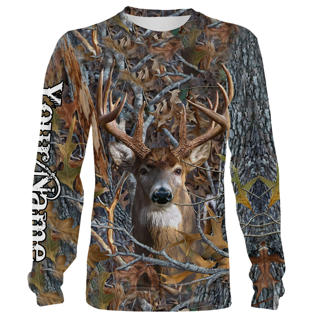 Maxcorners Deer Hunting Camo Customize Name 3D Shirts