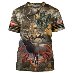 Maxcorners Elk Hunting Camo Grim Reaper Bow Hunting Archery Custom Name 3D All over print shirts LM2608