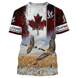 Maxcorners Canada flag Goose hunting Customize 3D All Over Printed Shirts Personalized Waterfowl Hunting gifts LM2608