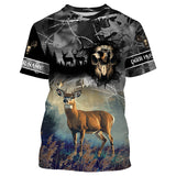 Maxcorners Deer hunting Skull camo Custom Name 3D All over print shirts - personalized hunting gifts - LM2608