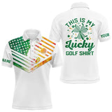 Maxcorners Irish American Flag Men And Women Golf Polo Shirts Custom St Patrick Day This Is My Lucky Golf Shirt