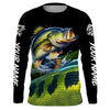 Maxcorners Custom Largemouth bass Fishing Jerseys, Personalized bass Fishing scales fishing Long sleeve shirts LM0201