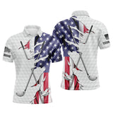 Maxcorner Customized Name American Flag Golf 3D Polo Shirt