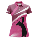 Maxcorners Pink Women Golf Shirt Custom Name Gifts For Golf Sport Lovers