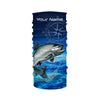 Maxcorners Personalized Chinook salmon Blue Long Sleeve Performance Fishing Shirts, compass tournament Shirts LM0201