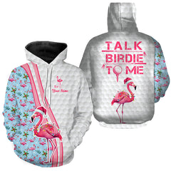 Maxcorners Funny Pink Flamingo Blue Christmas Golf Jersey Customized Name 3D Shirt Unisex