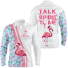 Maxcorners Funny Pink Flamingo Blue Christmas Golf Jersey Customized Name 3D Shirt Unisex