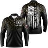 Maxcorners Gold Christmas Pattern American Flag Patriotic Bowling Jersey Customized Name 3D Shirt