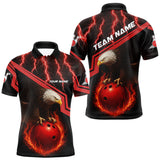 Maxcorners Black and Red Flame Lightning Thunder Eagle Bowling Shirts for Men Custom Bowling Team League Outfit NQS10917 MT1810