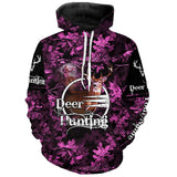 Maxcorners Deer hunting pink camo Custom Name 3D Full Printing hunting shirts, hunting apparel for deer hunter LM2608