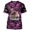 Maxcorners Deer hunting pink camo Custom Name 3D Full Printing hunting shirts, hunting apparel for deer hunter LM2608