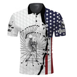 Maxcorner Customized Name American Flag Golf 3D Polo Shirt